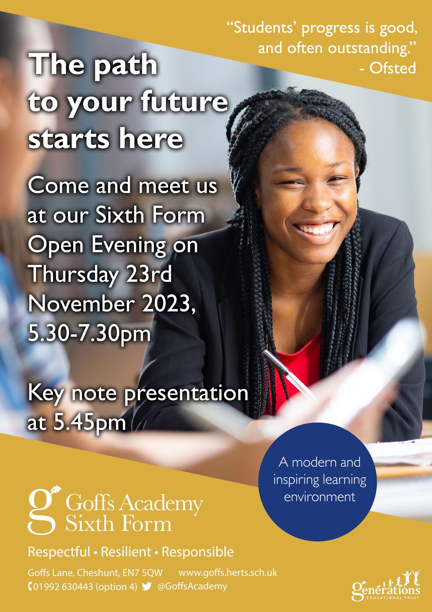 GoffsSixthForm Enrolment poster 23